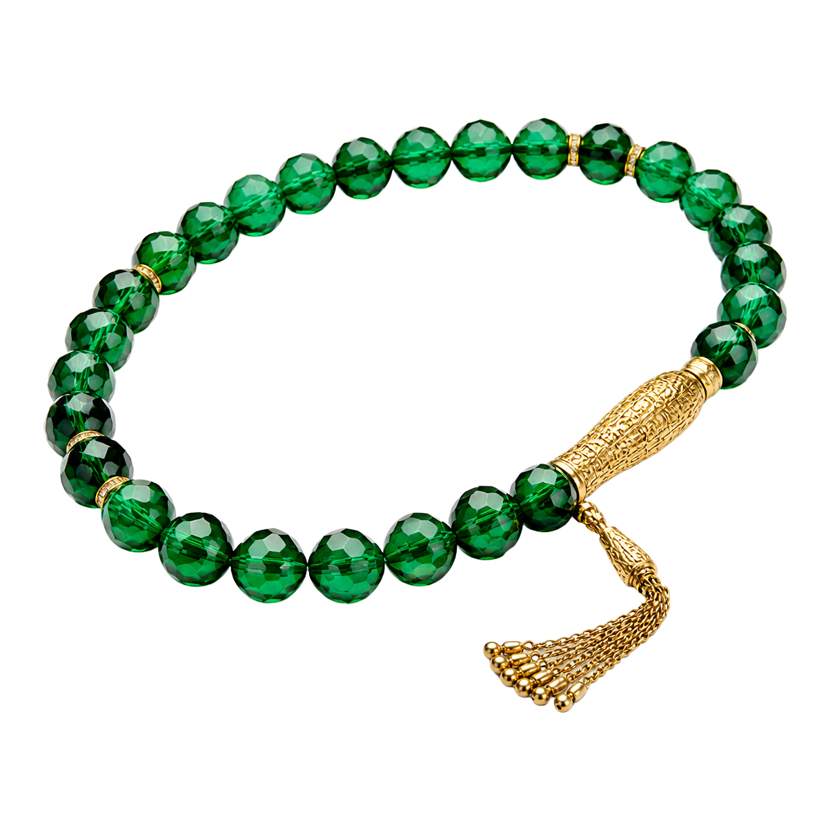 Emerald crystal prayer beads